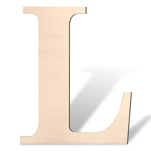 Large Wooden Letters, 17 inch Big Wood Letter L for Crafts, Wall Decor, Unfinished Blank Giant Wooden Alphabet Letters for Name Sign, Birthday Parties, Rustic Wedding, Christmas Decor, Baby Shower