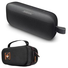 Bose SoundLink Flex Bluetooth Speaker, Portable with Microphone, Wireless Waterproof Speaker for Travel, Outdoor and Pool Use with Slinger Hard Travel Case & USB Plug (Black)