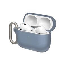 RHINOSHIELD AirPods Case with Carabiner Compatible with Apple [AirPods Pro] | Military Grade Drop Protection, Scratch Resistant, Wireless Charging - [Ash Grey, Standard Set]
