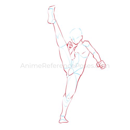 action drawing pose kicking reference for gesture figure anime manga and body study girl female woman