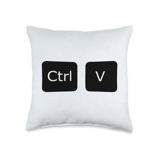 CTRL V Copy Paste Control Funny Matching Parent Child Meme Throw Pillow