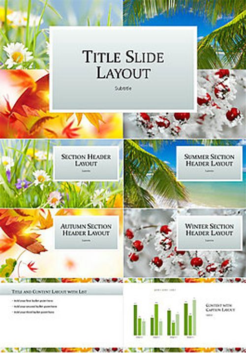 春夏秋冬 四季风景ppt模板