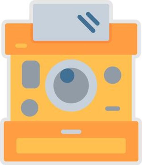 Instant Camera Thin Graphic Shape Mark vector