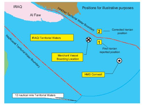 mod map iranian arrest of royal navy personnel
