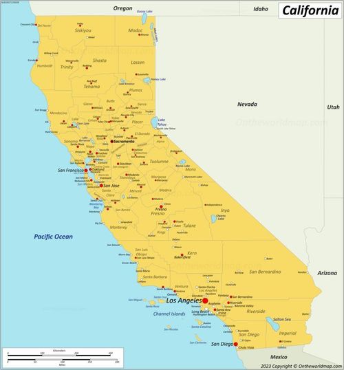 California Cities Map
