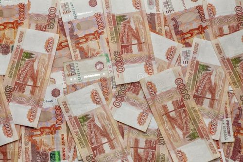 Russian ruble banknotes background with five thousand bills. Stack russian ruble stock images, royalty-free photos and pictures