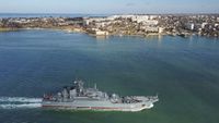 Ukrainian army damage ship in port-city of Sevastopol by the Black Sea | Euronews