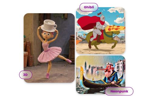 イタリアンブレインロットミームのスタイルを自由に切り替え