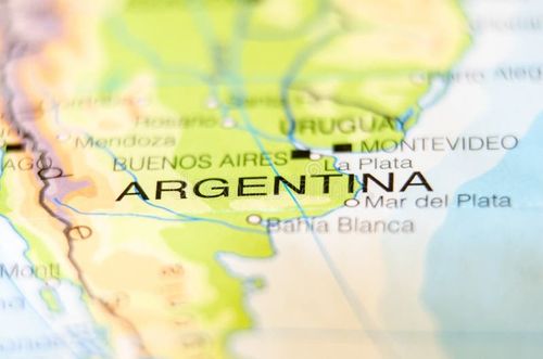 Argentina country on a map. Argentina map stock images, royalty-free photos and pictures