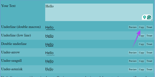 WhatsApp font tip underline text