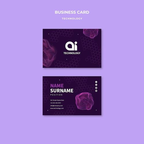 Free PSD futuristic ai tech horizontal business card template
