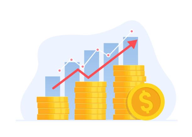 Income growth concept. Investment management. Successful Investments. Income growth concept. Investment management. Successful Investments. Stock market vector illustration. investment portfolio stock illustrations