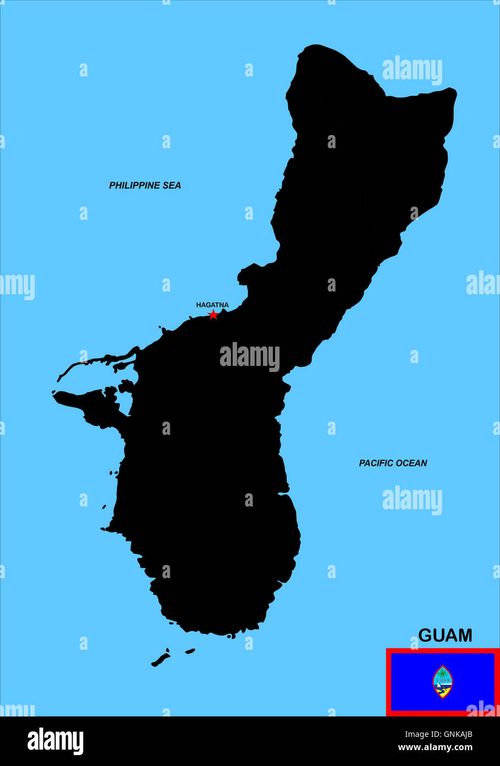 guam map - Stock Image