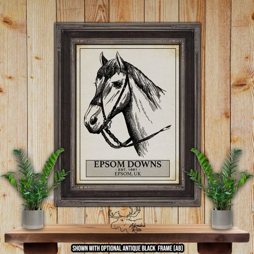 Epsom Downs Racetrack Print - Vintage Horse Racing Art at Adirondack Retro