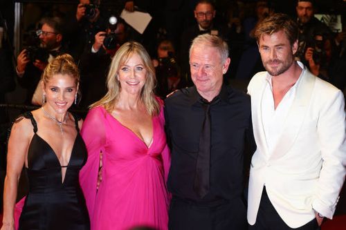 Elsa Pataky, Leonie Hemsworth, Craig Hemsworth and Chris Hemsworth attend the "Furiosa: A Mad Max Saga" Red Carpet at the 77th annual Cannes Film...