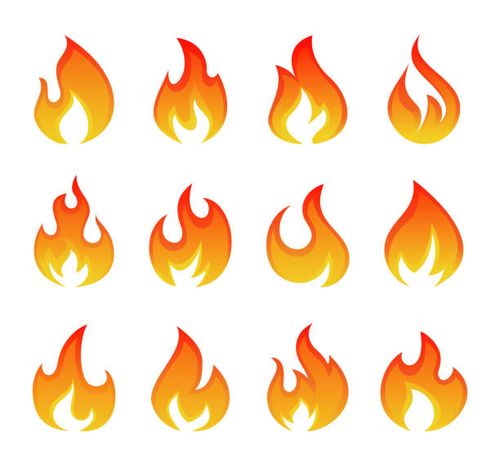 creative abstract fire logos - fire logo stock illustrations