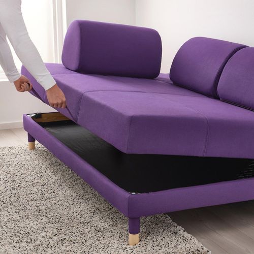 Genuine Slipcover for Complete FLOTTEBO Sleeper Sofa Bed | Vissle Purple - IKEA #2