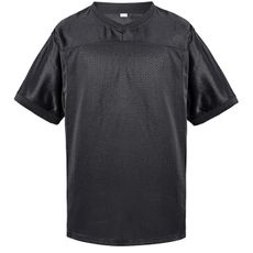 Men's Blank Football Jersey 90s Hip Hop Plain Mesh Shirt Custom Practice Football Jersey Sports Uniform Black L