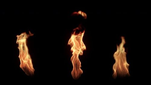 Set of Looped Torch Fire, Flame Effects Elemets on Black Background for Compositing.