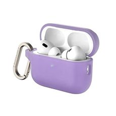 RHINOSHIELD AirPods Case with Carabiner Compatible with Apple [AirPods Pro 2] | Military Grade Drop Protection, Scratch Resistant, Wireless Charging - [Violet, Standard Set]