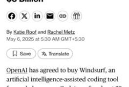 OpenAI 天价收购 Windsurf：AI 编码赛道的战略落子与市场震荡-首席AI分享圈