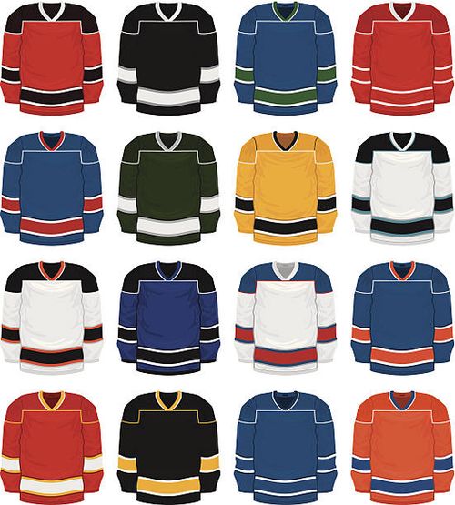 Hockey Jersey Set Hockey Jersey Set hockey jersey stock illustrations