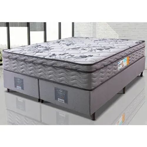 Cama Box Queen Colchão OrtoFirm + Box 158x198x67 One Face Espuma D45 Cinza