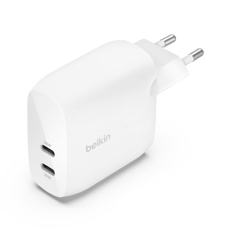Cargador de pared a USB-c doble de 30w