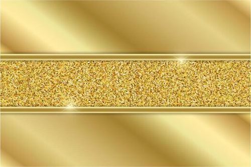 Metallic gold panels with golden glitter section vector