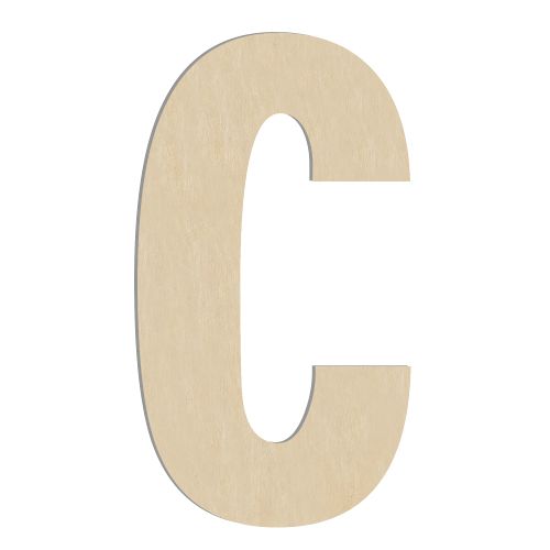 17 Inch Large Wooden Letter C, 1/4 in Thick Big Wood Letter for Wall Decor Crafts