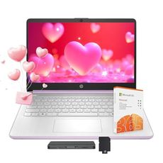 HP Stream 14" Laptop with AI Copilot, Flagship for Students & Business, 13th Gen Intel 4-Core, 4GB RAM, 1.12TB Storage (128GB UFS + 1TB Docking Station), Office 365 1-Year, Win 11 S, Lavender Purple