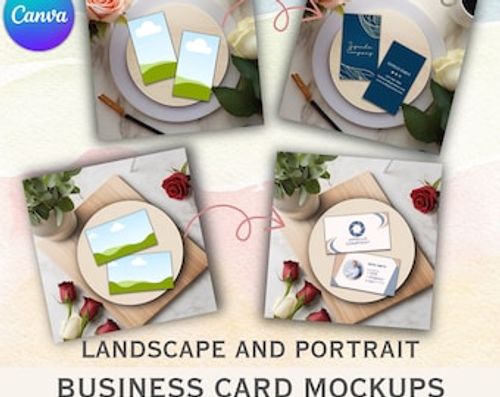 Canva Business Card Mockups: Etsy Listing Templates (Digital Download)