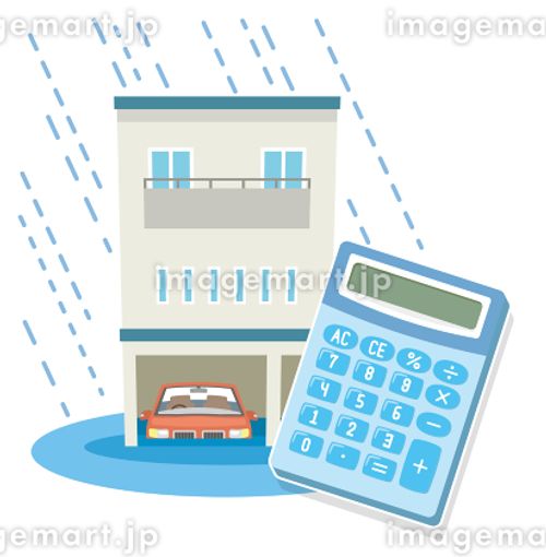 水害 ダメージ,トラブル,白バックのイラスト素材