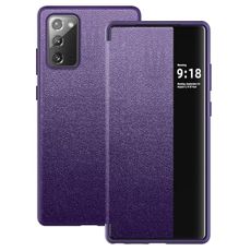 Note 20 Flip Case for Samsung Galaxy Note 20 5G Case, Clear View Slim PU Leather Shockproof Cover for Samsung Note 20 Phone Case Rugged Hard PC Silicone 360 Anti-Scratch Protective Case (Purple)