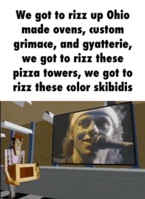 We got to rizz up Ohio made ovens, custom grimace, and gyatterie, we got to rizz these pizza towers, we got to rizz these color skibidis