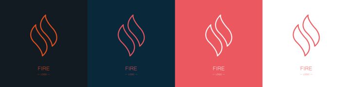Set of fire logos. Collection. Modern style. Vector illustration