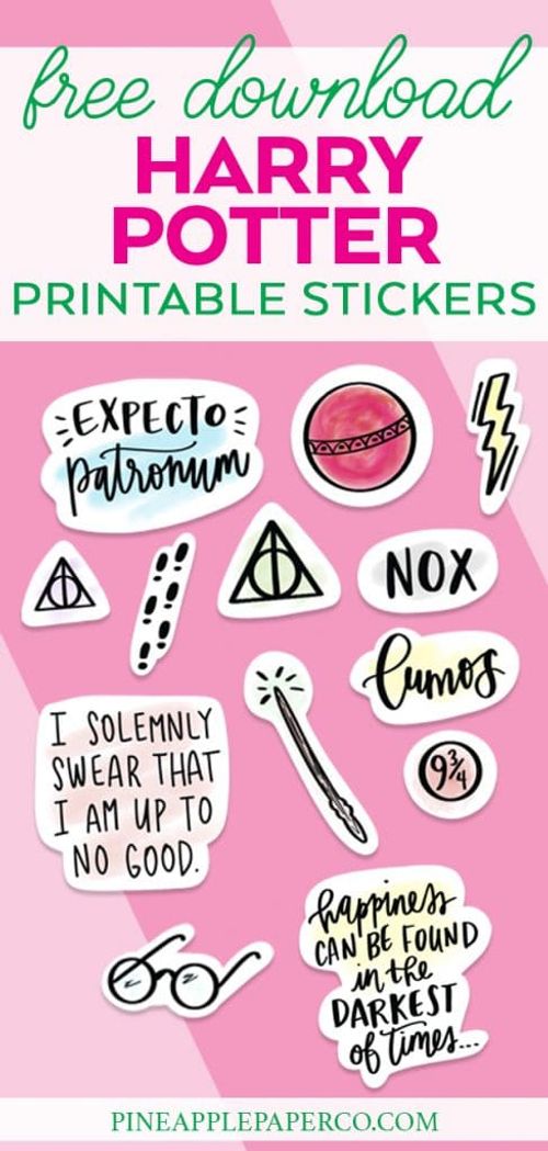 Free Harry Potter Printable Stickers for Planners & Crafts by Pineapple Paper Co.