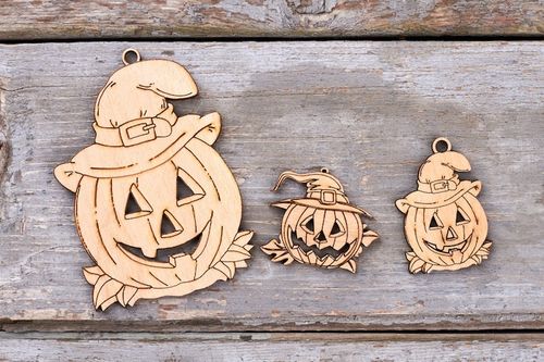 Photo plywood pumpkin cutouts wooden pumpkin silhouettes handmade decorative tags for halloween