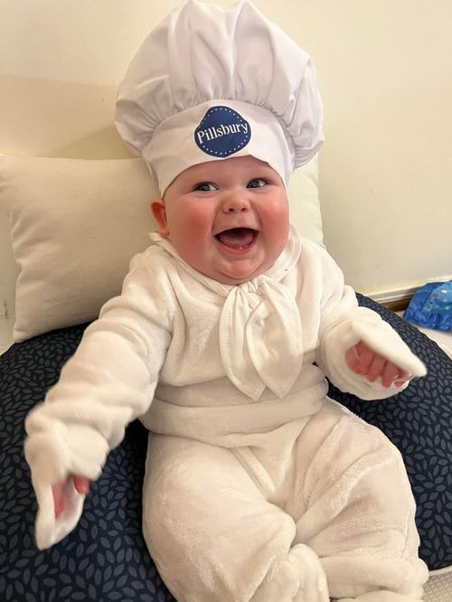 r/cute - I know this is really late but my son was the Pillsbury Doughboy for Halloween and the pictures make me smile