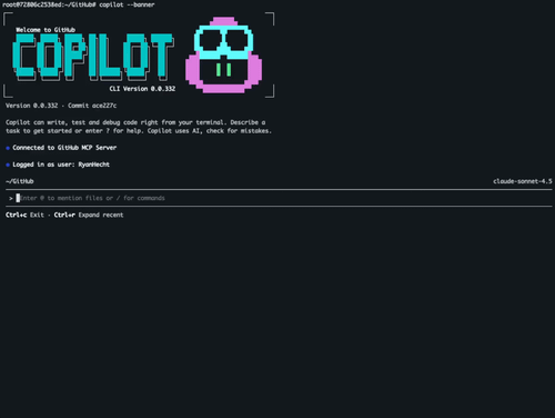 GIF of a terminal where the user runs "/model" in the Copilot CLI