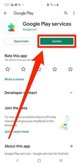 google play keeps stopping - update google play services