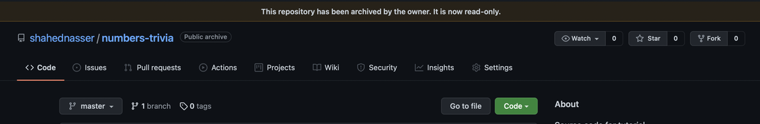 An archived repository on GitHub
