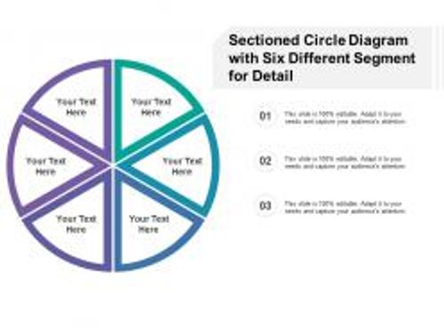 Sectioned circle diagram with six different segment for detail