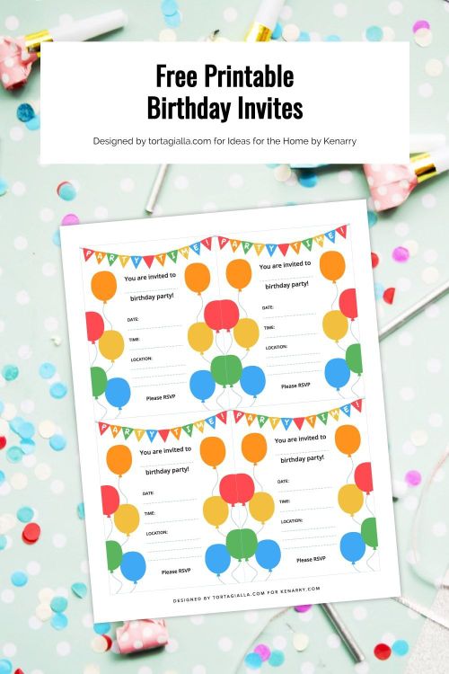 a birthday party with balloons and confetti on it, including the free printable birthday