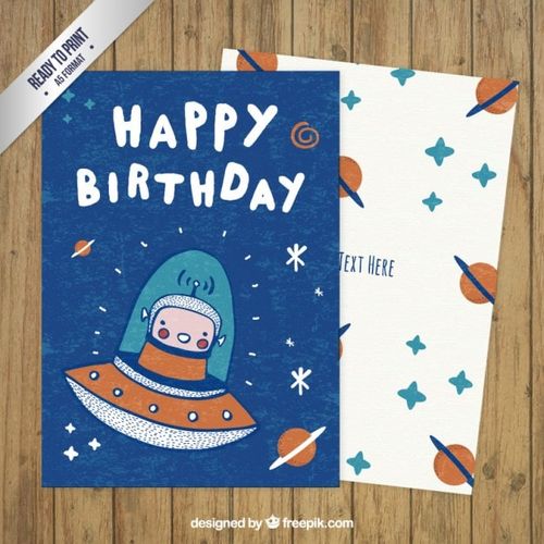 Free Vector nice space birthday card