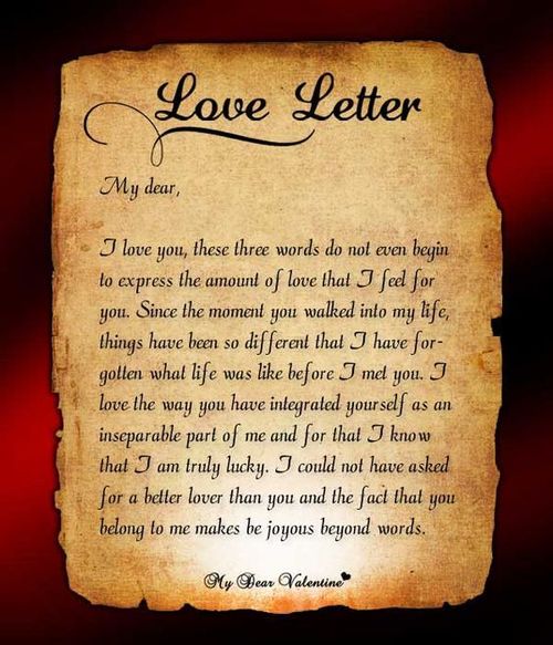 an old paper with the words love letter written on it
