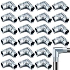 Gisafai 5 Pcs EMT Conduit Fittings Inside Corner Pull Elbow, EMT 90 Degree Metal Conduit Capped Corner Coupling, Combo Head Set Screw, Zinc Die Cast, Silver (3/4 Inch)