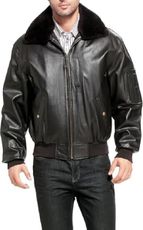 RSH LeatherCraft Men's WW2 B-15 Air Force Flight Bomber Leather Jacket (Black, XL)