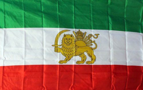 Historic IRANIAN LION FLAG As Pictured, 3'x5' old IRAN