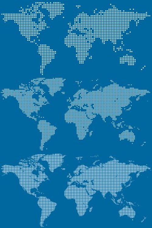Pixelated World Maps Vector Image